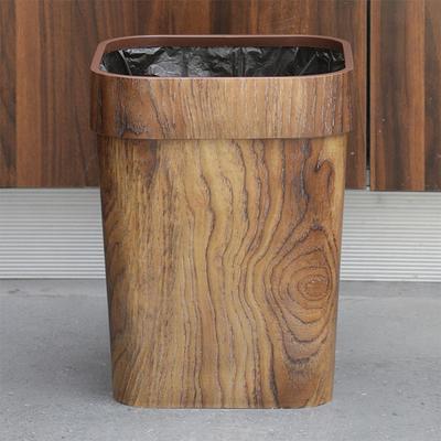 Retro Small Trash Can Stylish Imitated Solid Garbage Can Pail for Bathroom Bedroom Dorm College