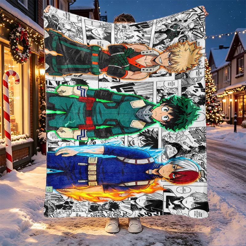 Jujutsu Kaisen Muster Decke für Heimdekoration, Bett, Sofa, Autoreise, Camping, Geeignet für alle Jahreszeiten, Geburtstags-Weihnachtsgeschenk