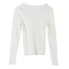 Zoya French 2024 Autumn/Winter Diamond-Embellished Slim Fit Long Sleeve Knitted Top