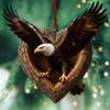 Christmas Ornaments 2D Acrylic Fox Eagle Birds Ornament Woodland Hanging Pendant for Xmas Tree Home Party Decor