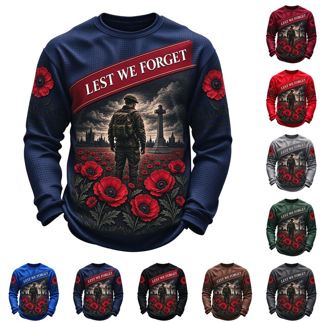 Men's Knit Crewneck Long Sleeve Shirt for Casual or Everyday Wear