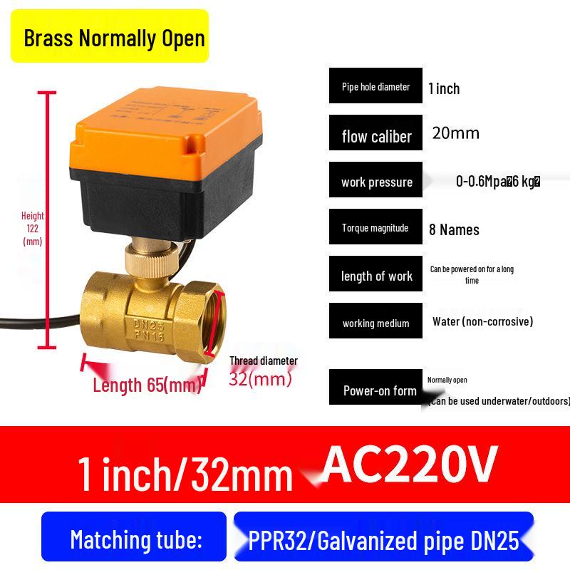 Mini Electric Ball Valve: Two-Way Threaded, Underwater & Waterproof, 220V/24V/12V