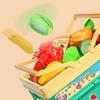 La Gacela Pretend Play Set with Storage Kitchen Pretend Luxury Birthday Kitchen Toy 55-Piece Vegetables, Fruits, Tableware, Seafood, Basket, Toy,