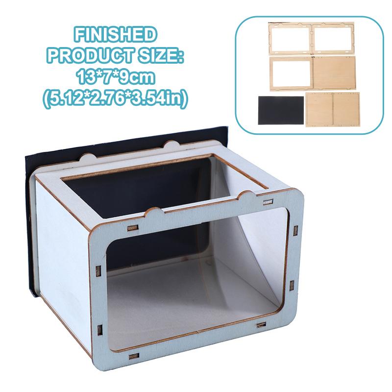 DIY Wooden Holographic Cinema 3D Video Projector Phone Hologram Bracket Science Educational Building Toy For Kids Toddler