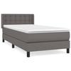 3130767 vidaXL Lit à sommier tapissier avec matelas Gris 100x200 cm Similicuir