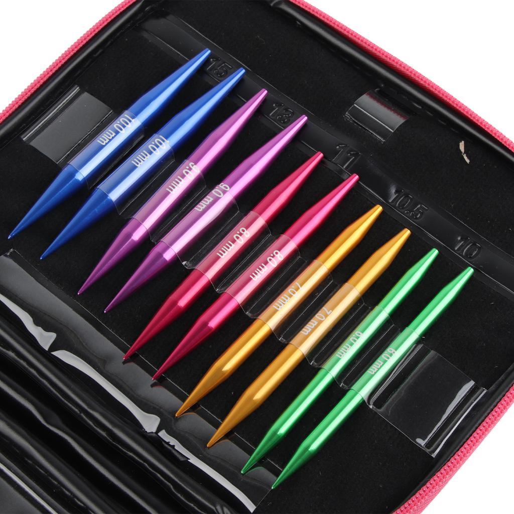 Interchangeable Needles Set Colorful Aluminum Circular Knitting Needles Ring Set for DIY Craft