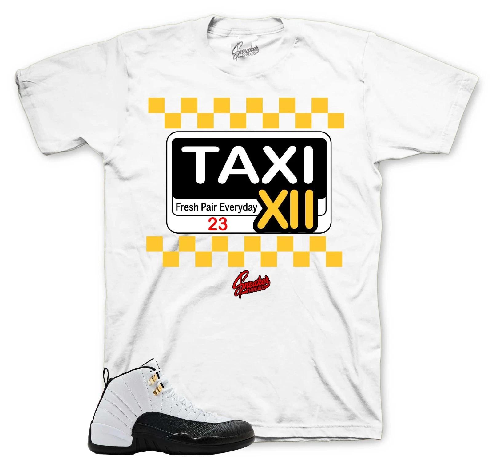 

WHITE Shirts To Match Retro 12 Taxi Sneaker Tees For AJ12 - Service Shirt L