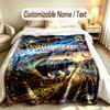 Thema Knuffelbeer Custom Deken Gepersonaliseerde Naam & Tekst Aangepaste Zachte Warme Plaid Woondecoratie