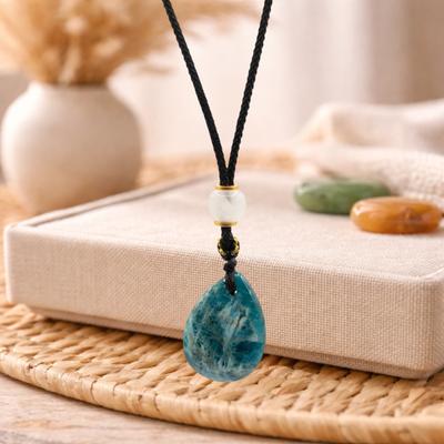 Collier Cordon Pendentif Pierre Précieuse – Goutte d'Howlite