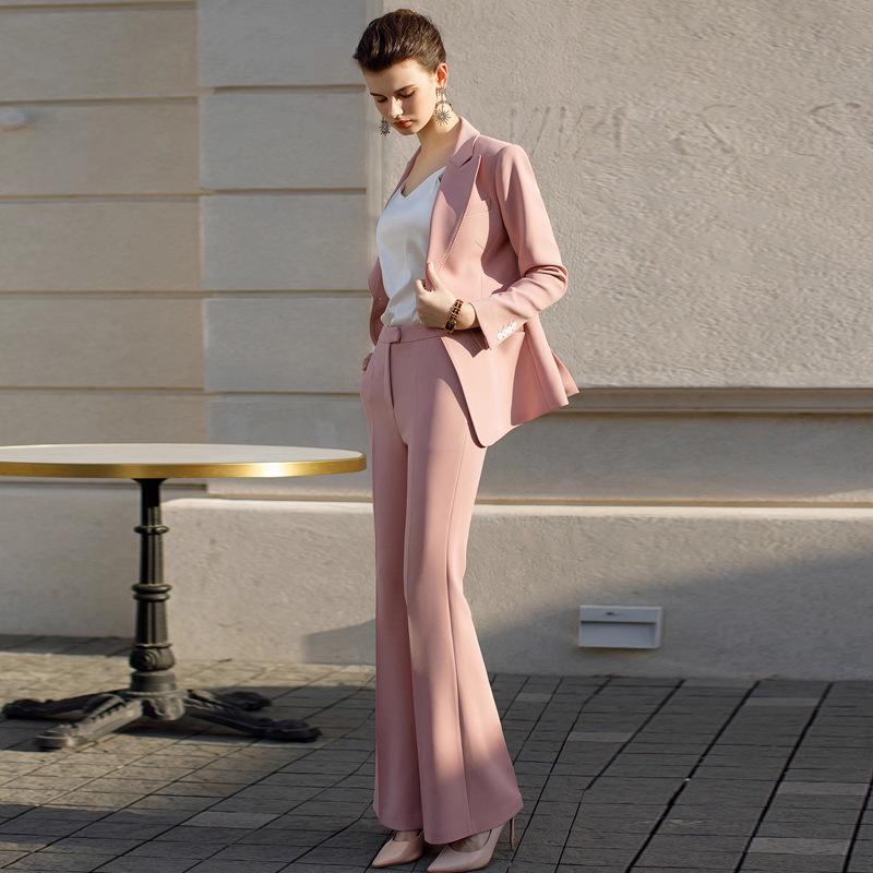 Women's Professional Broadcast Suit: High-End Wide-Leg Pants with Slimming Fit