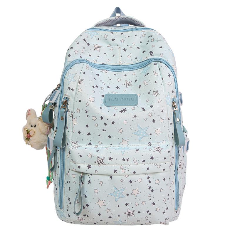 New Stylish School Backpack For Girls With A Fresh Star Print Lightweight Backpack For Middle And High School Students