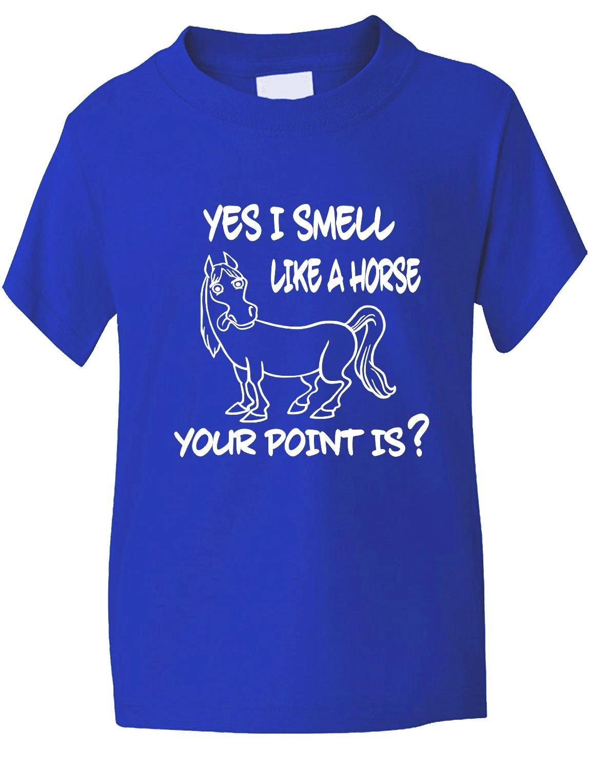 Yes I Smell Like A Horse Funny Pony Horse Riding Kids T shirt Age 1-13 XL