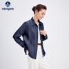 Women's Loose Fit Denim Long Sleeve Shirt Jacket