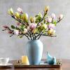 Real Touch Artificial Magnolia Branches Handmade Floral Art Silk Magnolia Bouquet Fade-Resistant 68CM Artificial Flower