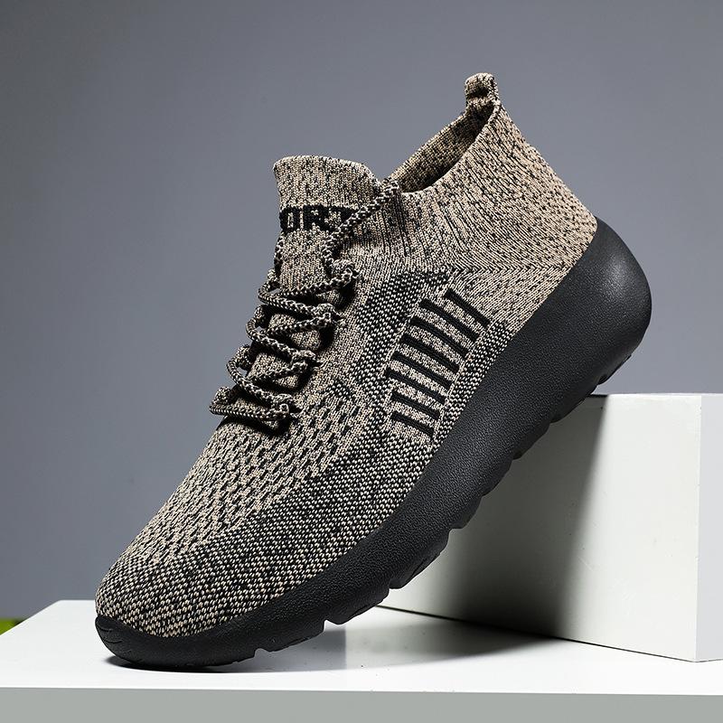 Summer women's shoes popcorn bottom fly-woven mesh breathable middle-aged and elderly sports running shoes one-pedal socks shoes