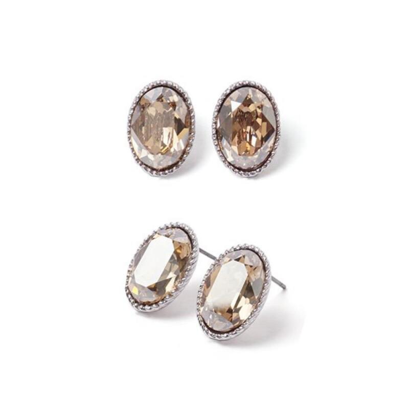 

Peckeun Yellow Earrings Golden Shadow Crystal Women s Oval ONECOLOR