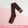 1 3 Pairs Women's Cotton Thigh High Socks Over The Knee Colorful Striped Pattern Casual Daily Wear Fashion Socks Black White