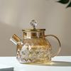Borosilicate Glass Teapot with Bamboo Lid for Hot & Cold Drinks
