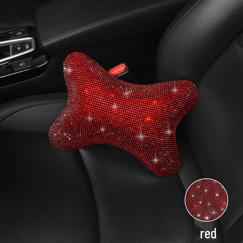 Red Diamond Auto Lendenstütze & Nackenkissen Set - Robuste eingelegte Edelsteine