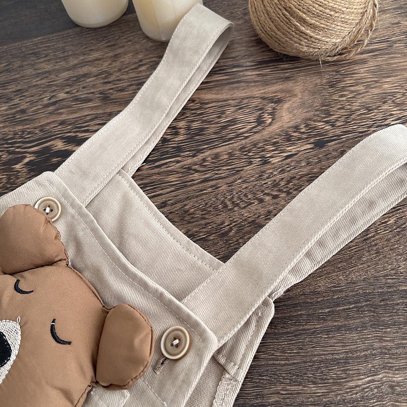 Spring Boys' Cartoon Overalls Set: Long-Sleeved, Two-Piece Infant & Toddler Outfit