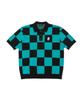 BEENTRILL Short Sleeve Classic Checkerboard Comfort Fit Knit (Teal)