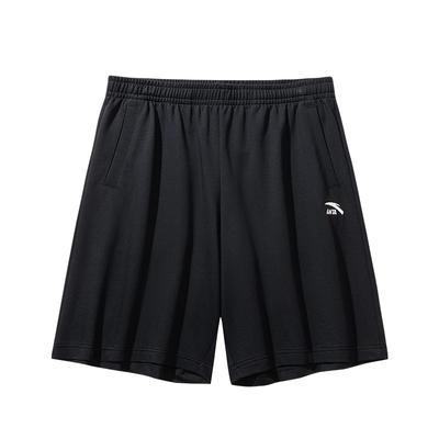 Comfortable Simple Versatile Mid-Waist Elastic Five-Point Shorts Men Shorts Basic-Black 952528310-4