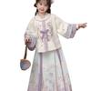 2025 Girls' Purple Hanfu Mamian Set - Ancient Style Two-Piece Tang Suit for Spring/Autumn