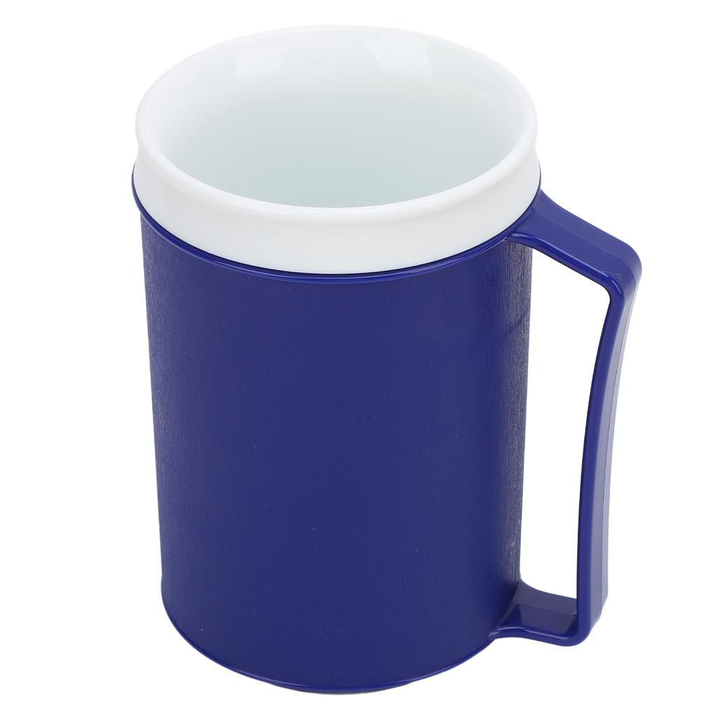 Travel Coffee Cup Blue Color Anti Spill Ergonomic Insulated Camping Mug with Lid for Home and