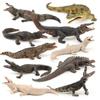 Weiß/Braun/Grün Realistische Krokodil Actionfiguren Solide Simulations-Tiere Modell Dekoration Spielzeug für Weihnachtsgeschenke