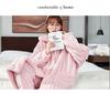 Women's Thickened Flannel Pajama Set - Coral Fleece Long Robe for Autumn/Winter