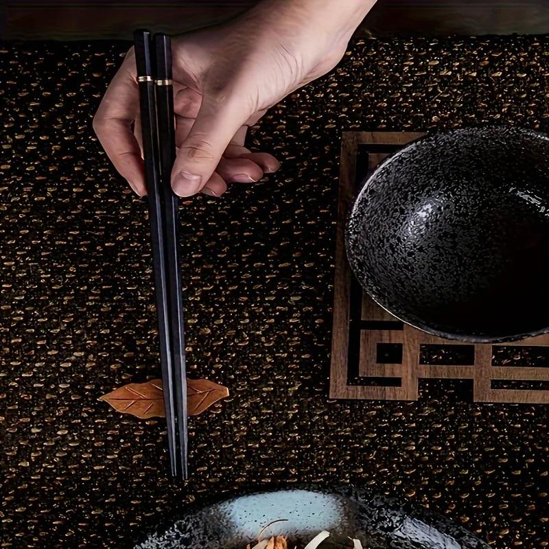 5 Pairs Premium Alloy Chopsticks Set - Antibacterial,Reusable Japanese & Chinese Chopsticks with Silver Ion Technology