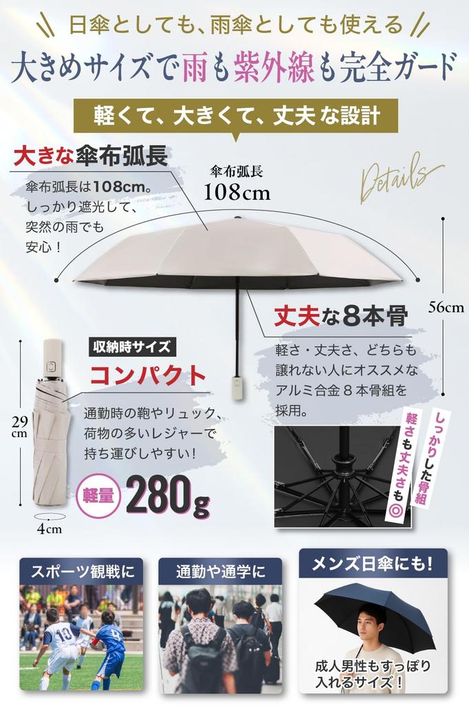 Folding Perfect for Sun and UV Complete Lightweight Smart Safety Heat Automatic Perfect Gift with Smart Parasol, Rain, 100% Protection, Blackout,