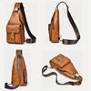 WEIXIER Faux Leather Vintage Casual Men'S Chest Bag, Crossbody Bag with Large Capacity And Multiple Compartments for Men