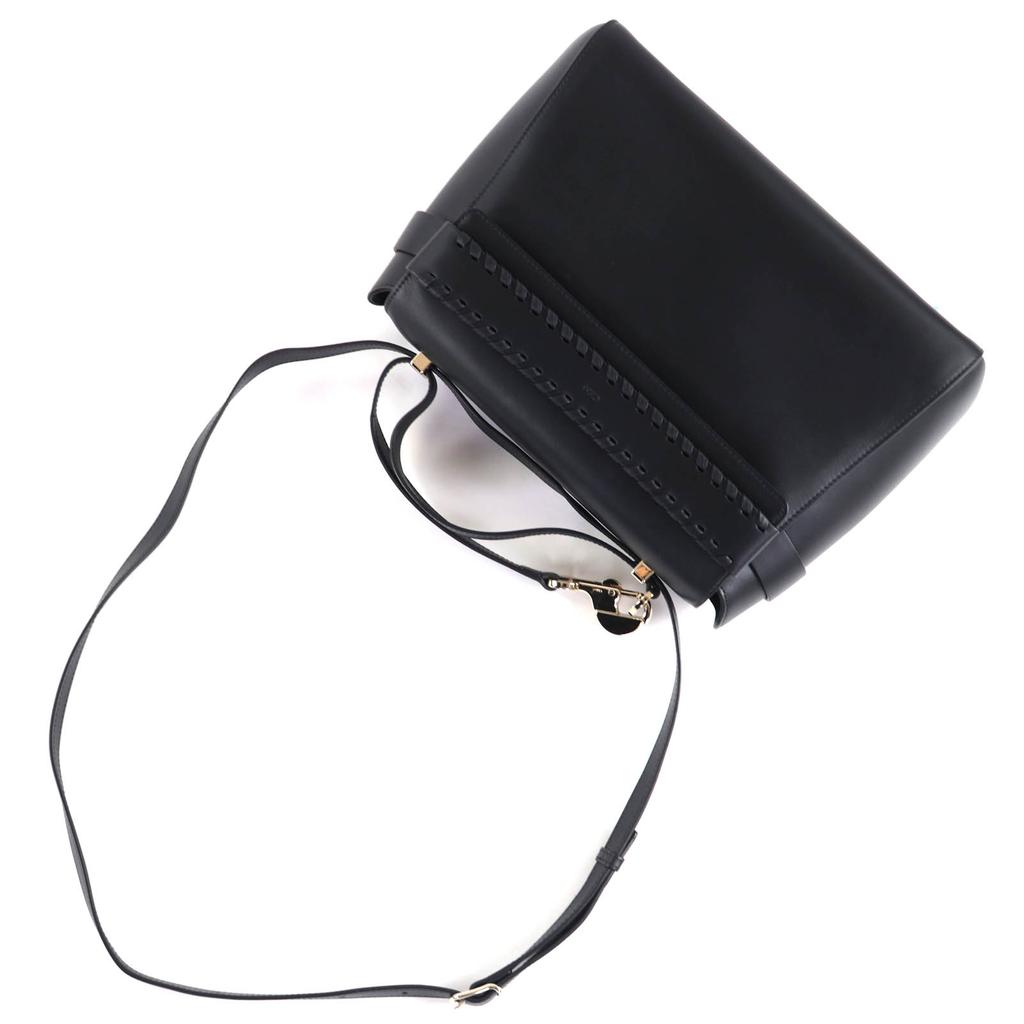 Great Chloe Shoulder Bag NACHA Black Leather Women CHC22WS122l91001 Used