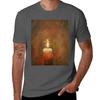 Candle Flame On Black Background TShirt Lightweight Print TShirt