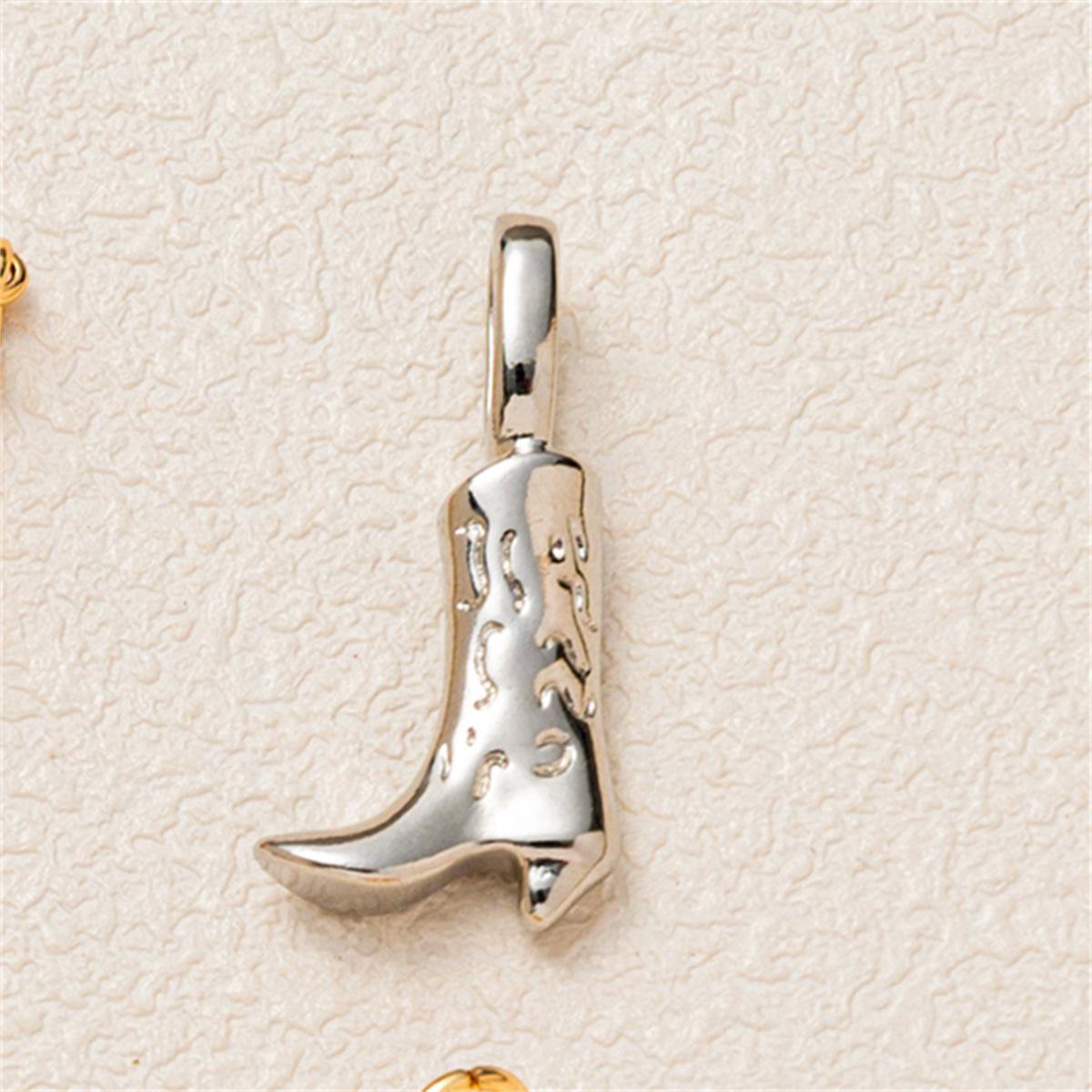 European & American Fashion Gold Plated Open Ring with Boot Pendant