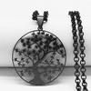 Tree of Life Stainless Steel Long Necklace for Men Black Color Necklaces & Pendants Jewelry cadenas para hombre N834S03