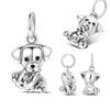 Hapourcopper Dog Dangle Charms Golden Retriever Bone Footprint Beads Fit Original Pan Bracelet Jewelry Making