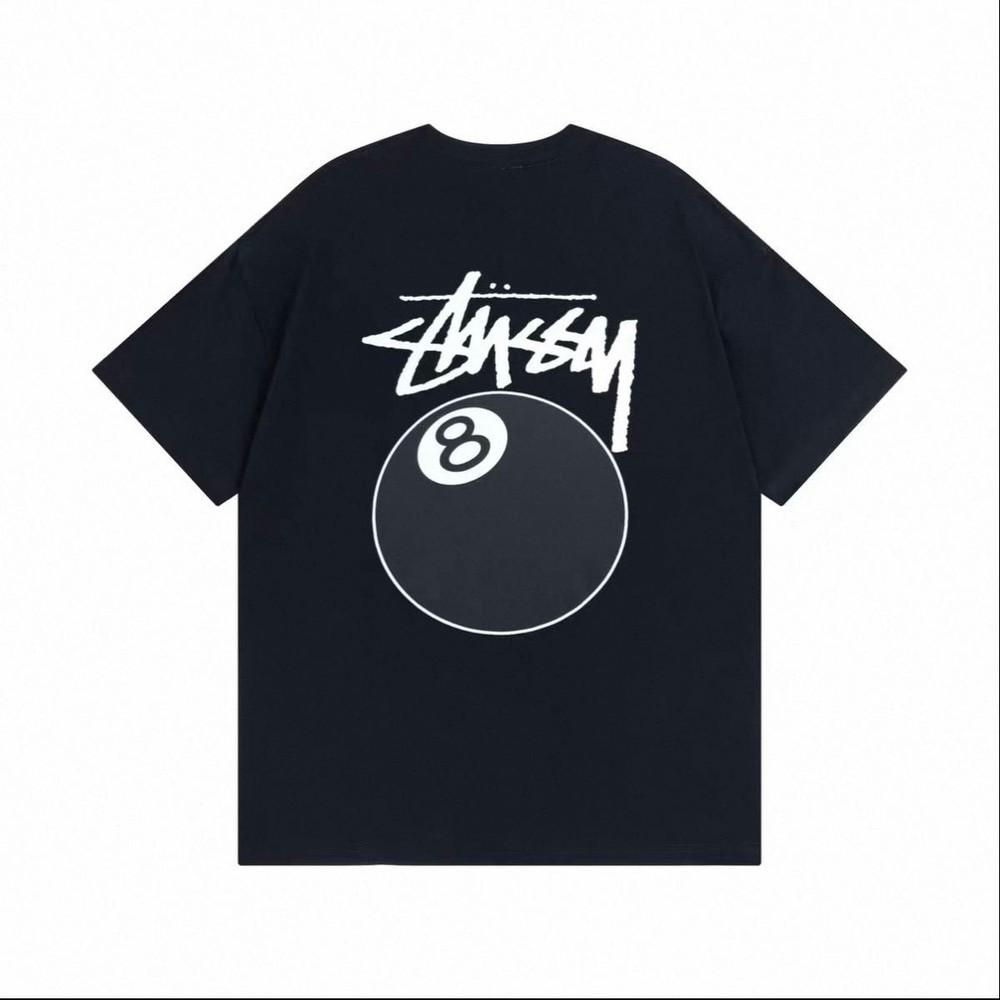 STUSSY 8 BALL TEE Short Sleeve T Shirt Black Unisex T-Shirt