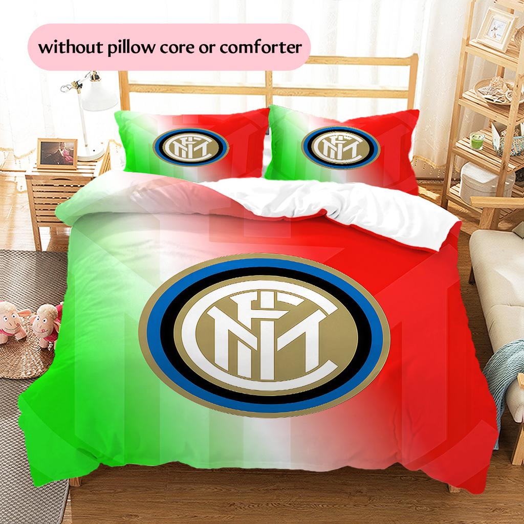 Set Copripiumino Trapuntato con Fantasia FC Internazionale Milano Decorazione per la Casa Regalo (1 * copripiumino + 2 * federe senza imbottitura)