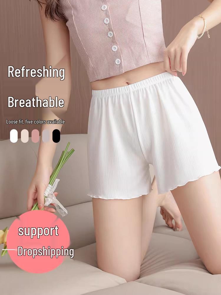 Women's Seamless Anti-Exposure Ice Silk Safety Pants - Non-Rolling, Thin Base Layer for Skirts, Summer Wear