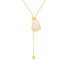 Gold Plated Irregular Round Pendant Necklaces for Women Luxury High-end Adjustable Necklace Fashion Charm Jewelry Daily Wear