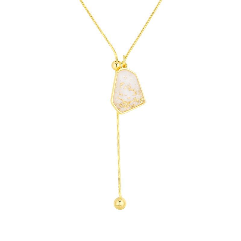 Gold Plated Irregular Round Pendant Necklaces for Women Luxury High-end Adjustable Necklace Fashion Charm Jewelry Daily Wear