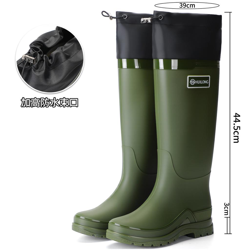 Mode hohe Damen Regenschuhe Pendler Regenstiefel wasserdicht und warm Angeln Arbeit vier Jahreszeiten zum Mitnehmen Küche Gummi Schuhe Wasserstiefel