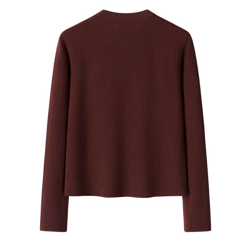 100% Pure Cashmere Thickened Crew Neck Single-Breasted Cardigan—Casual Autumn/Winter Fashion Sweater