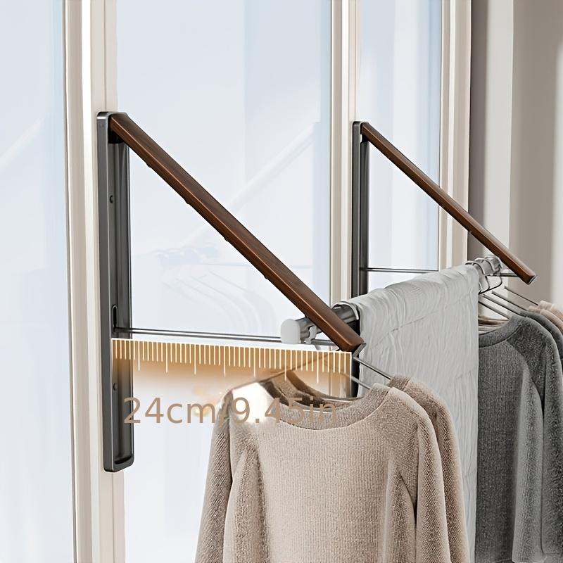 1 Stück Unsichtbares faltbares Kleiderständer ausziehbar für Zuhause Fenster Balkon Bohrlos Wandmontage Stange zum Aufhängen von Kleidung