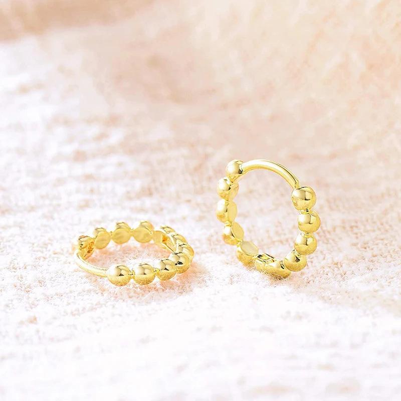 2024 Trendy Fashion Versatile Earrings, Even Beads Simple Metal Earrings, Earrings For Women