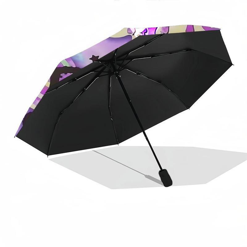 1pc Hello Kitty Halloween Edition Automatic Opening/Closing Umbrella with Portable Tri-Fold Design, 8-Rib Iron Frame Outdoor Umbrella, Perfect Gift Fo