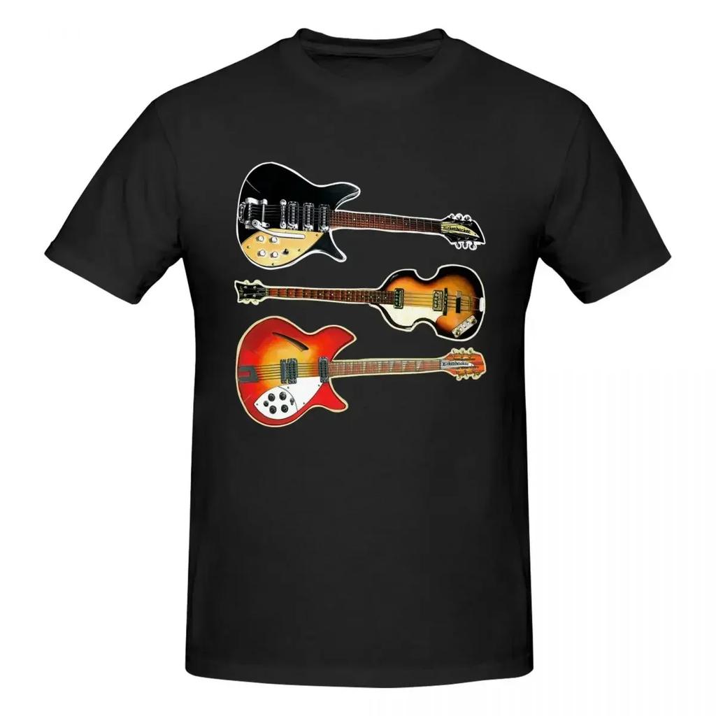 Rickenbacker Guitars And Hofner Bass 100 Cotton Tshirt Unisexs Oversized T Shirts Unisex Round Neck Short Sleeve S6xl