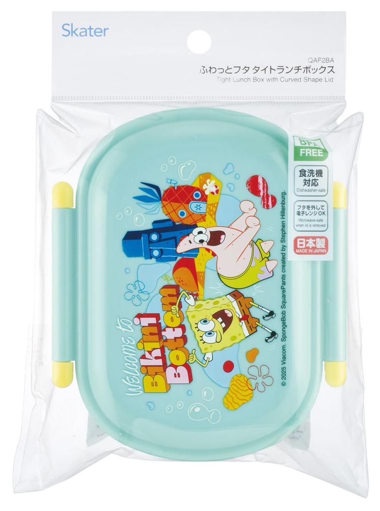 Skater Bento Fluffy Single Made In Dishwasher and Microwave SpongeBob SquarePants for Boys and Kids' Box, Serving, Tier, 360ml, Japan, Safe, Design,
